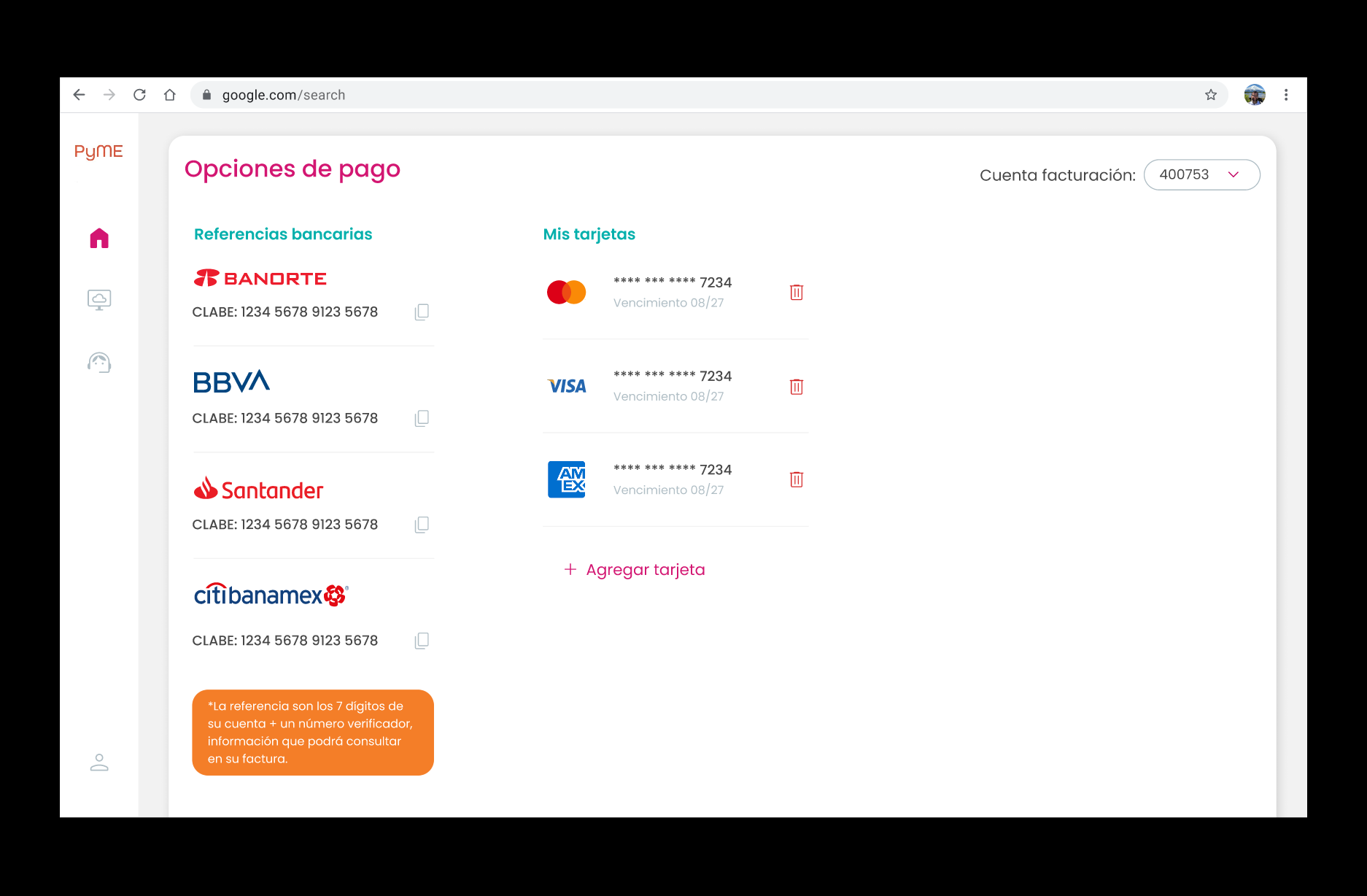 Portal PyME: historial de llamadas